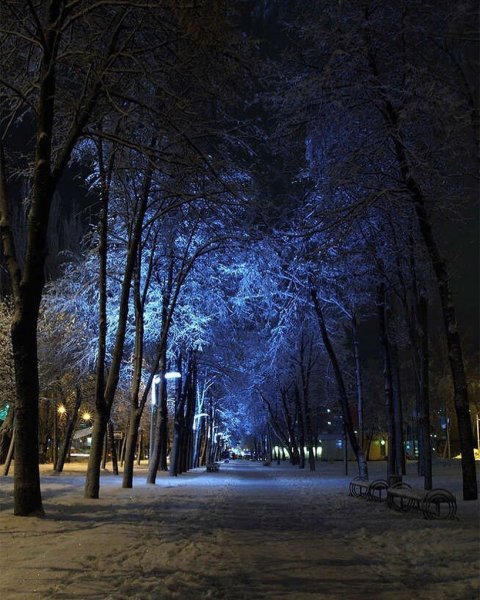 Ночной Липецк зима