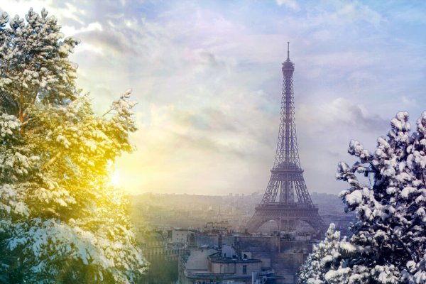 Фон Париж зимой
