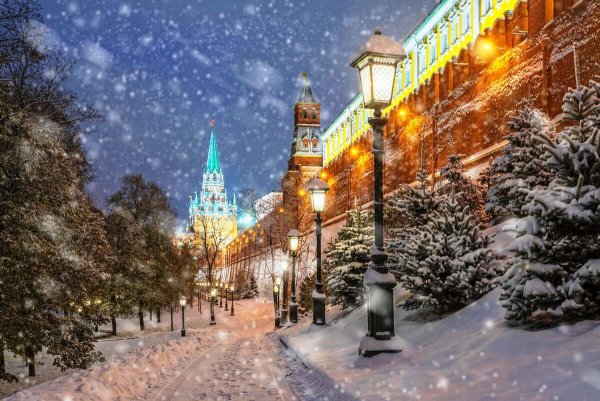 Александровский сад Москва зимой