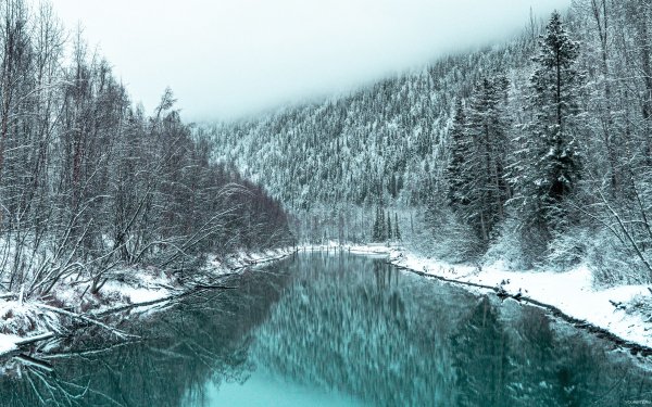 Зима озеро