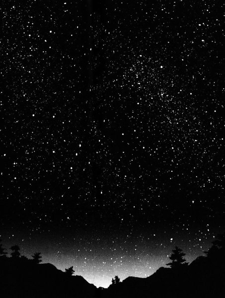 Звездное небо черно белое