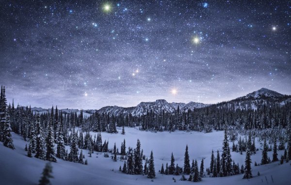 Звёзды на небе зимой