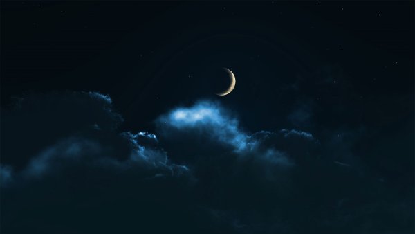 Темное небо с луной