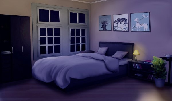 Спальня гача лайф ночью аниме