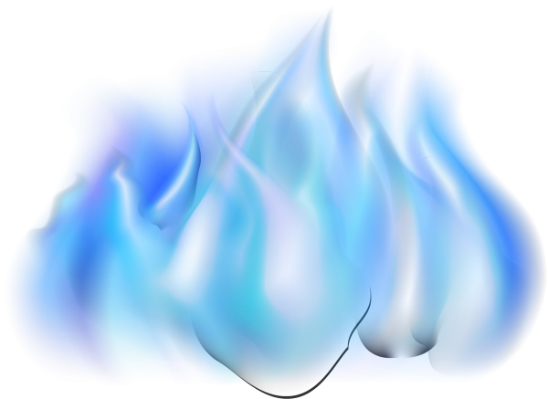Синее пламя на прозрачном фоне