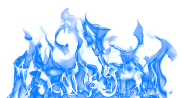Синее пламя на белом фоне