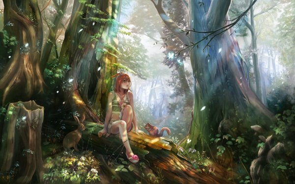 Девушка в волшебном лесу