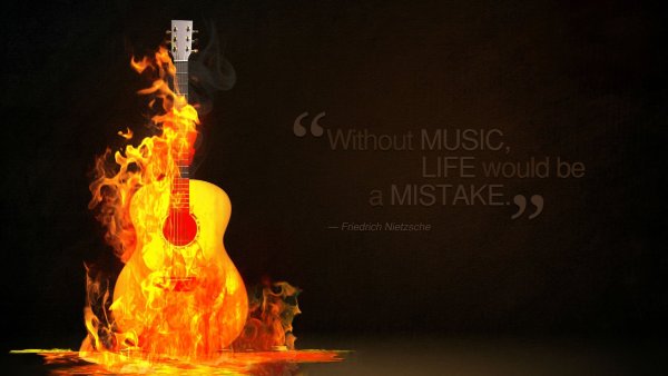 Гитара в огне фон
