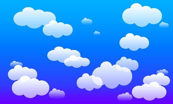 Голубой фон с облаками для детей