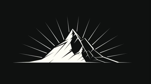 Логотип горы на черном фоне