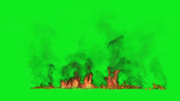 Огонь на зеленом фоне