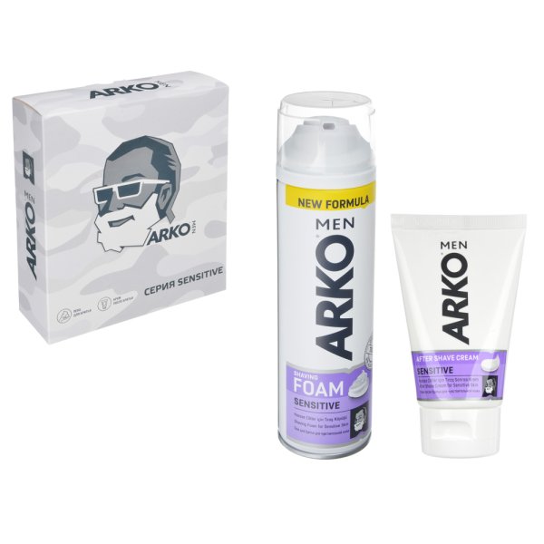 Подарочный набор Arko sensitive пена для бритья + крем