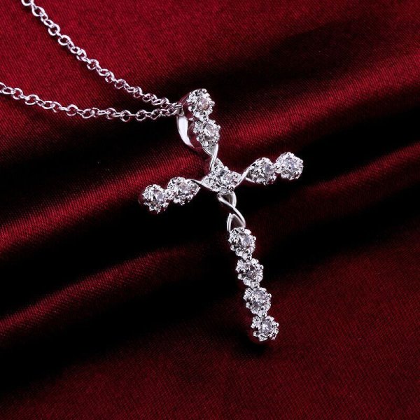 Крестик серебряный женский