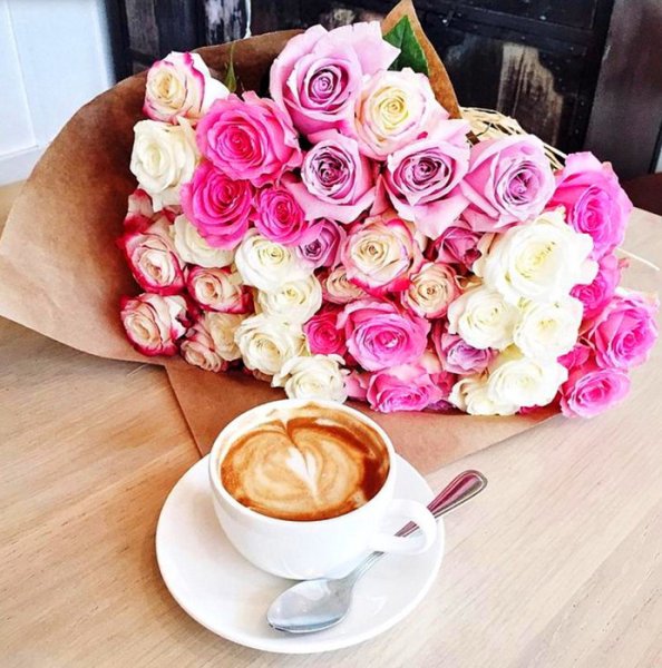 Утро кофе цветы