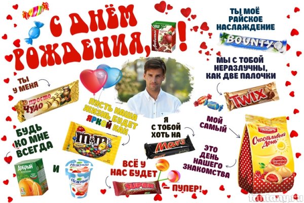 Плакат со сладостями на день рождения