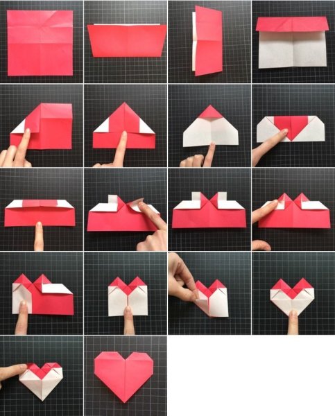 Закладка сердечко оригами
