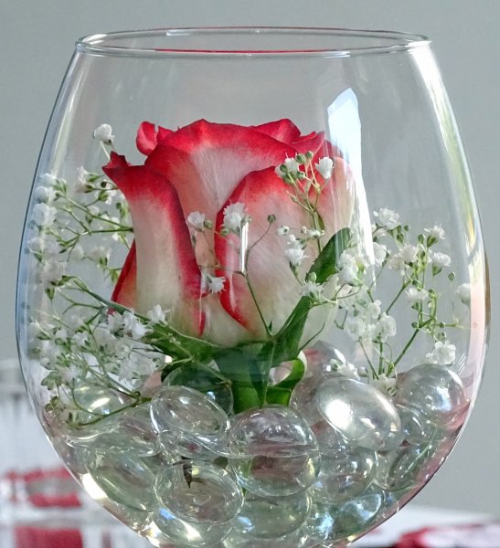 Цветы внутри вазы