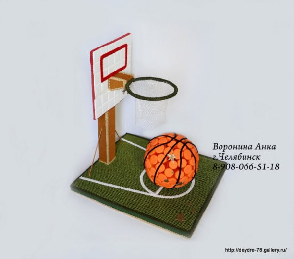 Баскетбольный мячик из конфет
