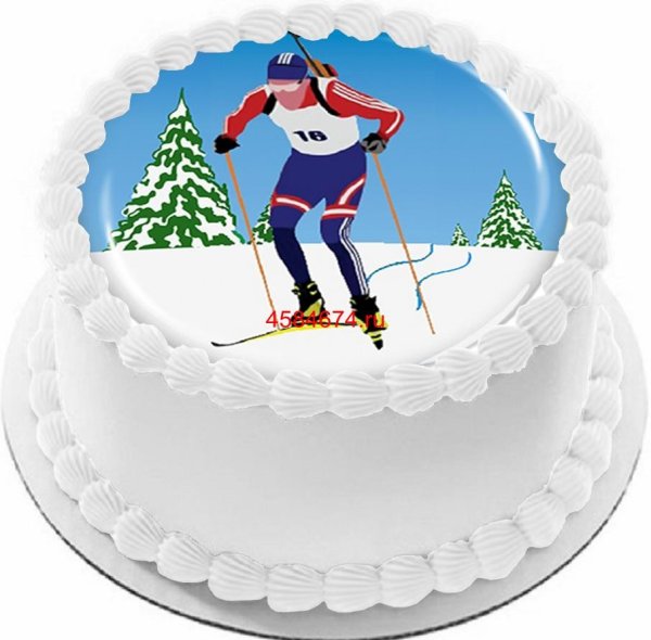 Декор торта для лыжника мальчика