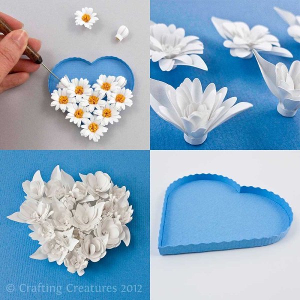 Белый цветок поделка из бумаги