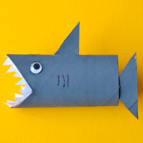 Поделки из цветного картона для детей акулы