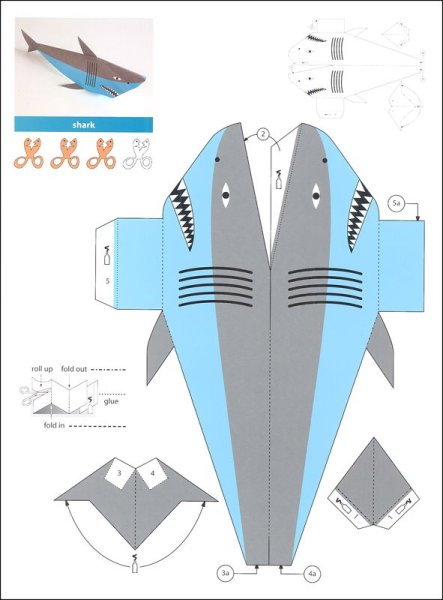 Акула из бумаги схема