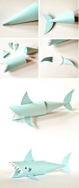 Поделки акула из бумаги