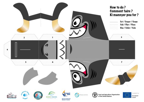Объёмное моделирование из бумаги акулу
