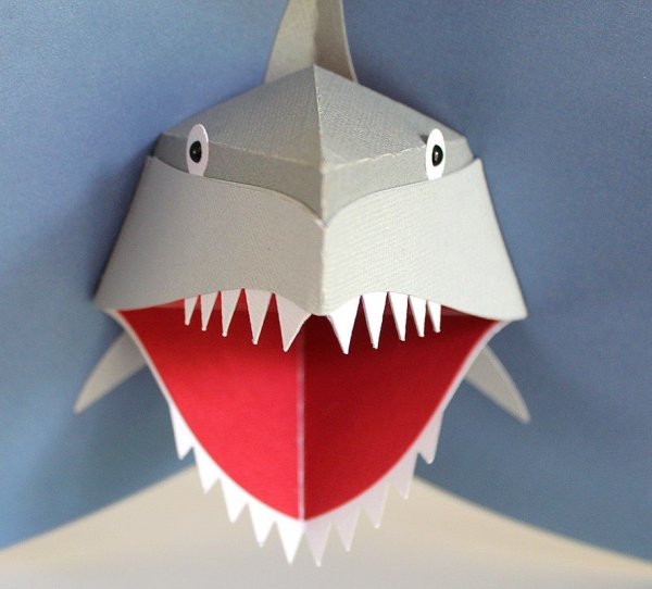 Поделки акула из бумаги с открывающимся ртом