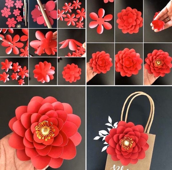 Японские цветы из бумаги