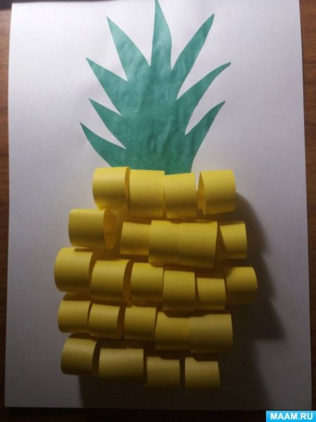 Поделка ананас из цветной бумаги
