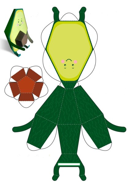 Игрушка из бумаги авокадо
