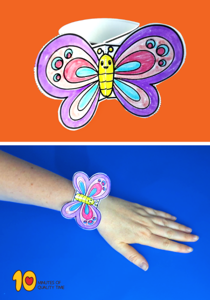 Бумажный браслет бабочка