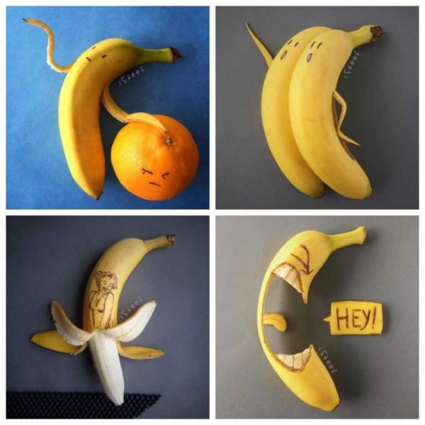 Фигурки из банана для детей