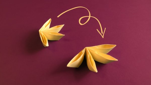 Оригами банан из бумаги