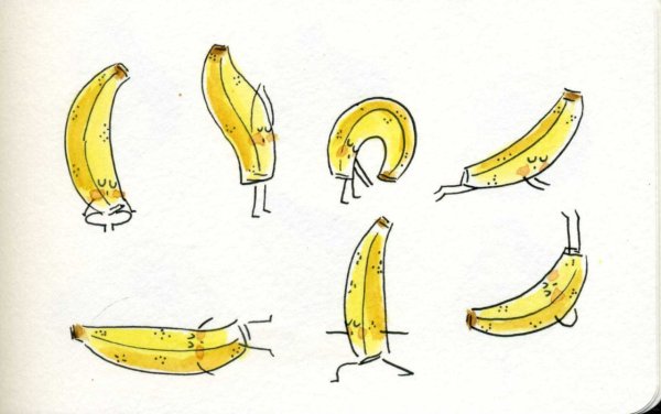 Банан из бумаги объемный