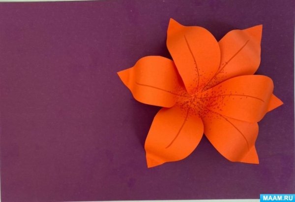 Объёмный цветок Лилия из бумаги