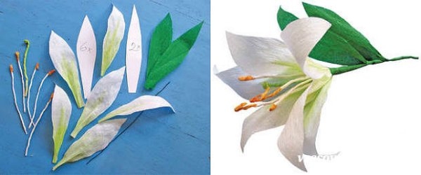 Лилия цветок из бумаги