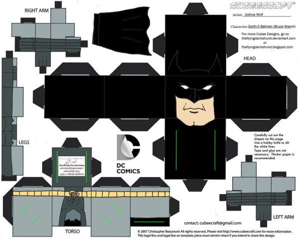 Паперкрафт Бэтмен развертка