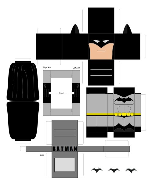 Фигурка Бэтмена из бумаги
