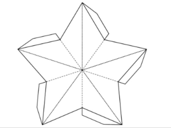 Объемная пятиконечная звезда из бумаги