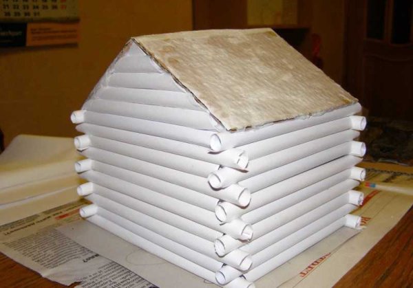 Поделка домик из бумаги