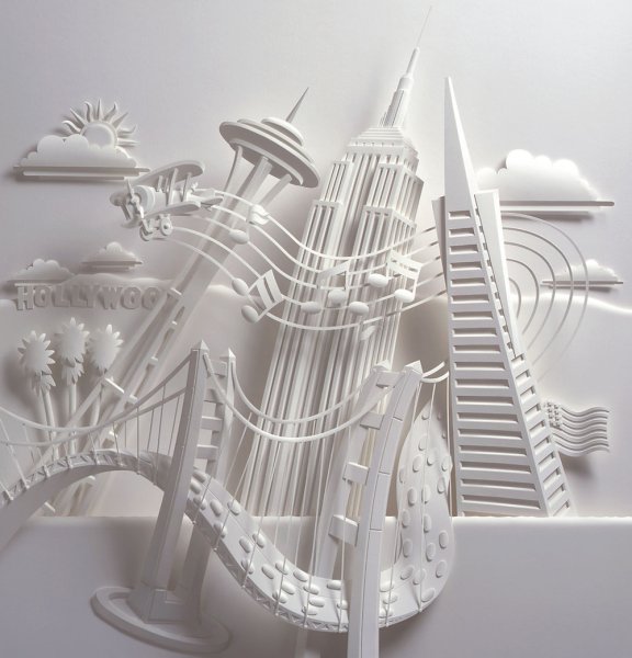 Джефф Нишинака-художник рельефной бумажной скульптуры