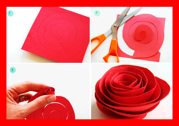 Поделки букет роз из цветной бумаги
