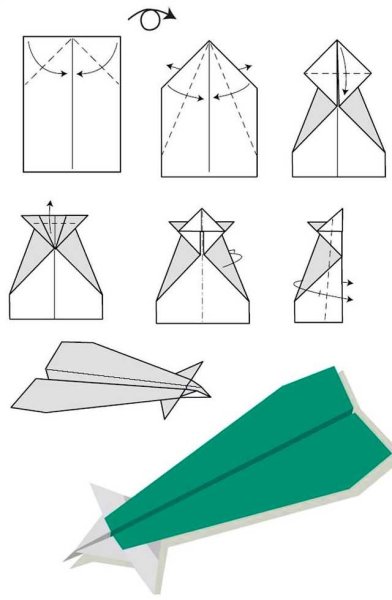Как собрать самолетик из бумаги формата а4