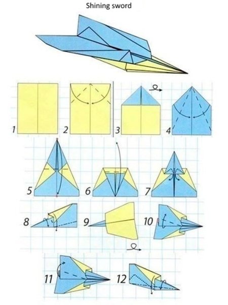 Самолет оригами пошагово для детей