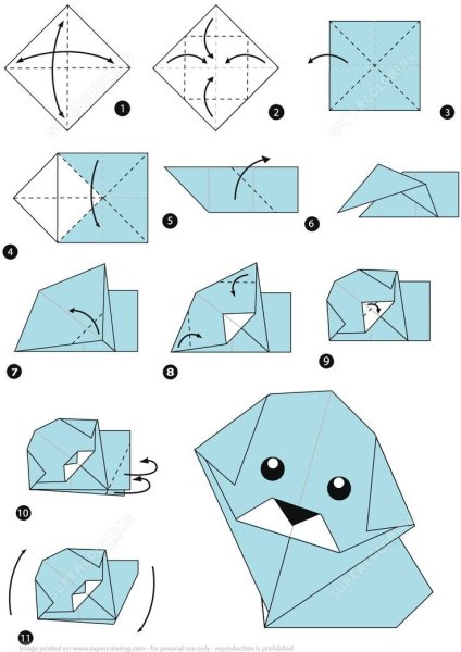 Оригами из бумаги а4 без клея легко