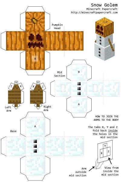 Майнкрафт фигурки из бумаги голем