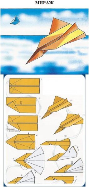 Как сложить самолетик из бумаги пошагово