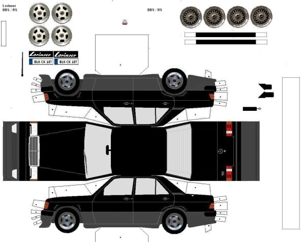 Бумажная модель Mercedes Benz w210